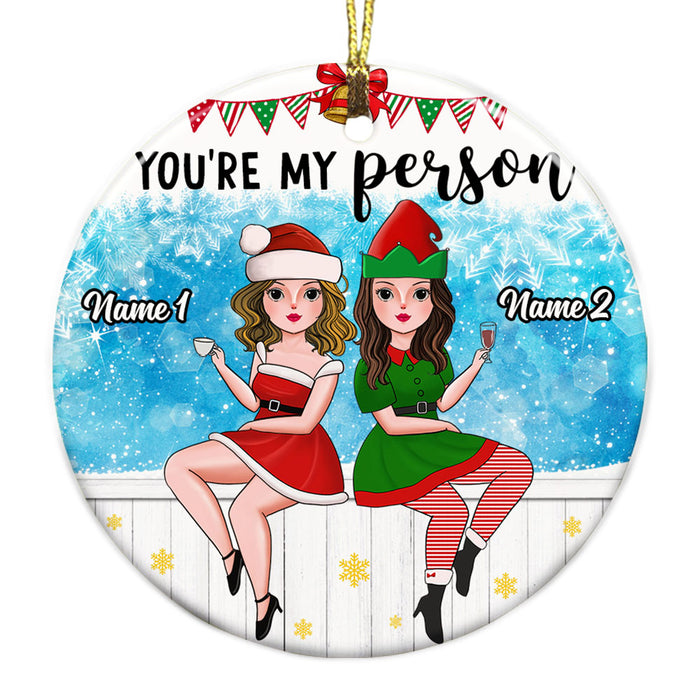 Personalized Christmas Sister Friends Circle Ornament NB113 87O53 1