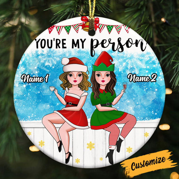 Personalized Christmas Sister Friends Circle Ornament NB113 87O53 1