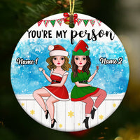 Personalized Christmas Sister Friends Circle Ornament NB113 87O53 thumb 1