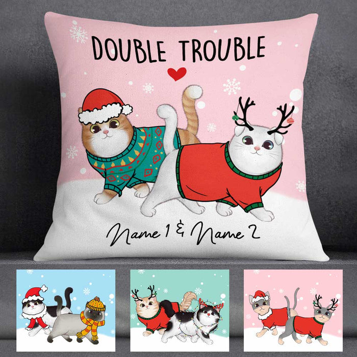 Personalized Cat Double Trouble Pillow NB103 30O58 1