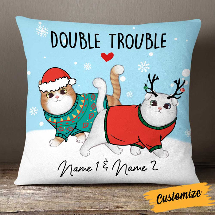 Personalized Cat Double Trouble Pillow NB103 30O58 1