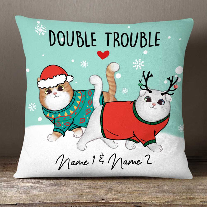 Personalized Cat Double Trouble Pillow NB103 30O58 1