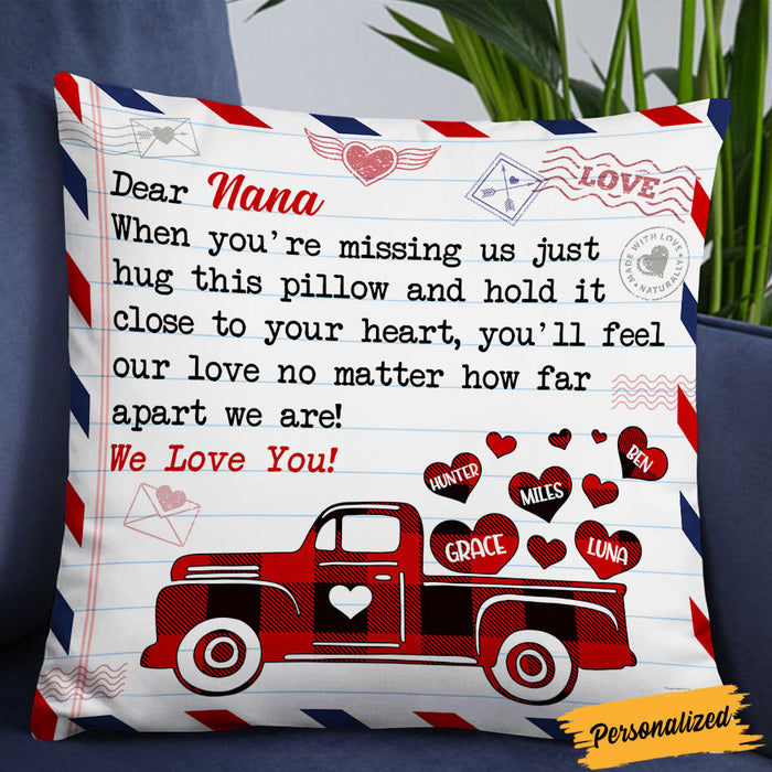 Personalized Red Truck Dear Nana Grandma Pillow NB103 85O36 1