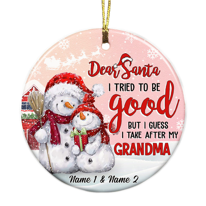 Personalized Mom Grandma Granddaughter Grandson Daughter Son Circle Ornament NB111 26O36 1