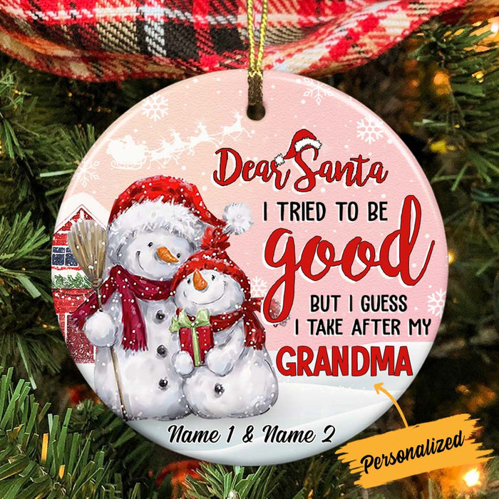 Personalized Mom Grandma Granddaughter Grandson Daughter Son Circle Ornament NB111 26O36 1