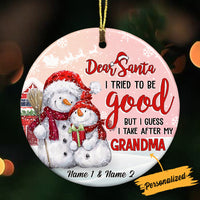 Personalized Mom Grandma Granddaughter Grandson Daughter Son Circle Ornament NB111 26O36 thumb 1