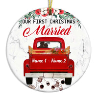 Personalized Couple Christmas Engaged Married Circle Ornament NB111 81O47 thumb 1