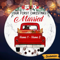 Personalized Couple Christmas Engaged Married Circle Ornament NB111 81O47 thumb 1