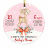 Personalized Deer Baby First Christmas Circle Ornament NB123 30O58 1