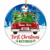 Personalized First Christmas Retired Car Truck Circle Ornament NB113 81O34 thumb 1