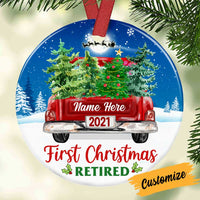 Personalized First Christmas Retired Car Truck Circle Ornament NB113 81O34 thumb 1