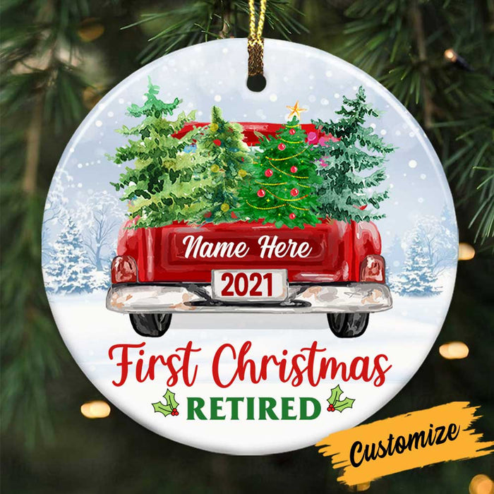 Personalized First Christmas Retired Car Truck Circle Ornament NB113 81O34 1