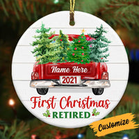 Personalized First Christmas Retired Car Truck Circle Ornament NB113 81O34 thumb 1