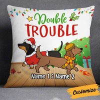 Personalized Dachshund Dog Double Trouble Pillow NB112 95O34 thumb 1