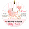 Personalized Baby First Christmas Circle Ornament NB131 30O58 1