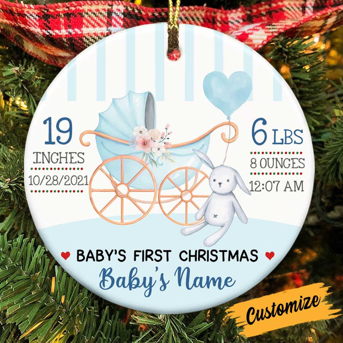Personalized Baby First Christmas Circle Ornament NB131 30O58 1