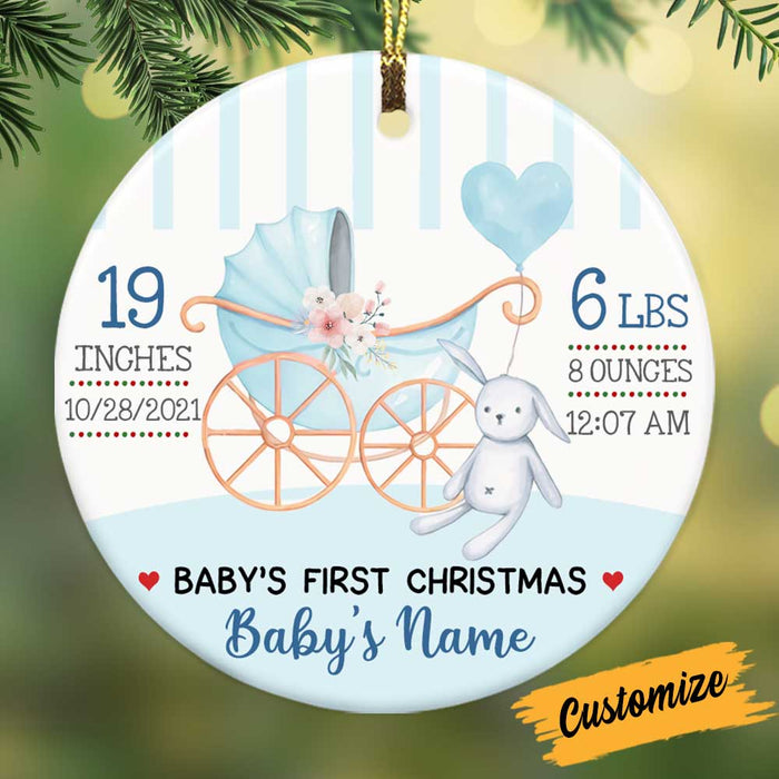 Personalized Baby First Christmas Circle Ornament NB131 30O58 1