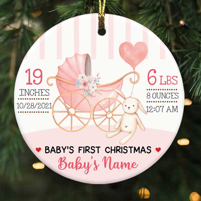 Personalized Baby First Christmas Circle Ornament NB131 30O58 1