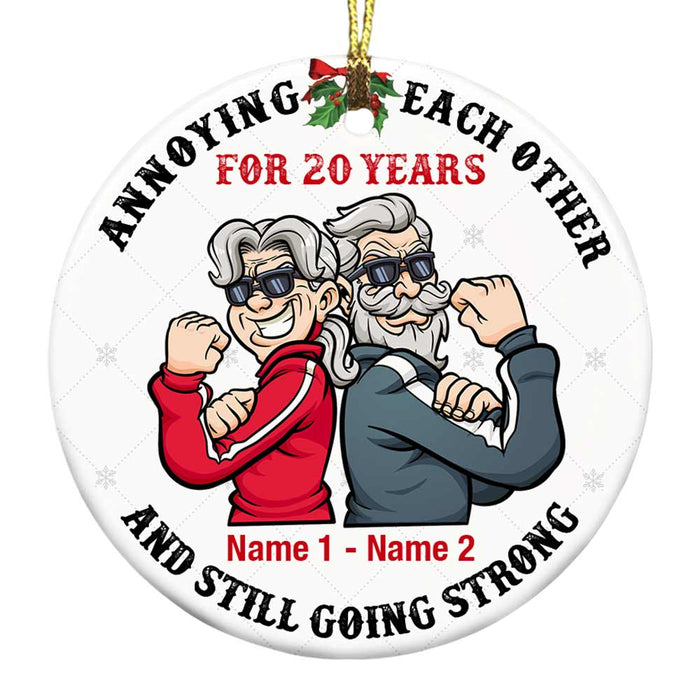 Personalized Grandparent Couple Christmas Circle Ornament NB111 23O47 1