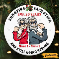 Personalized Grandparent Couple Christmas Circle Ornament NB111 23O47 thumb 1