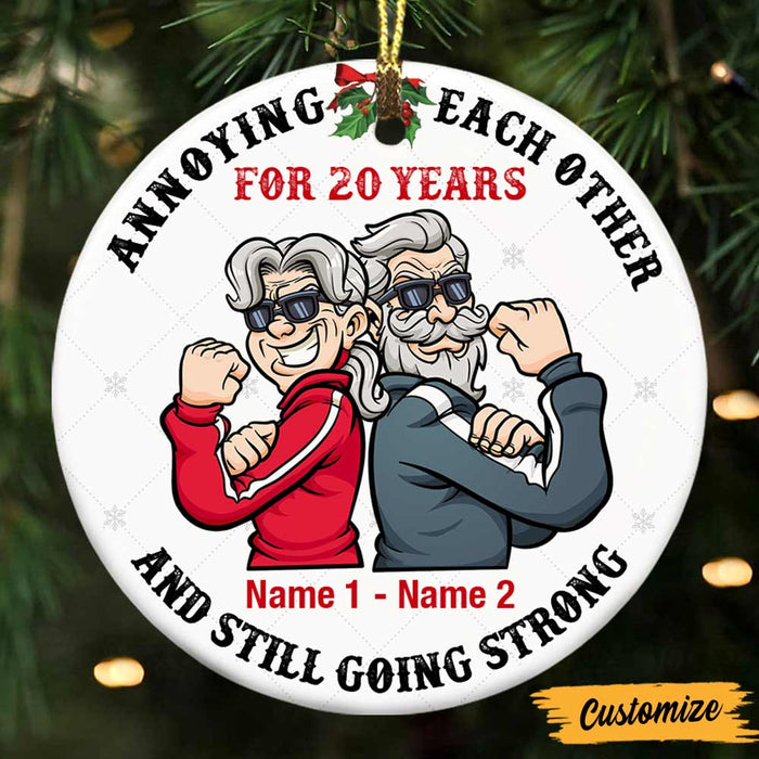Personalized Grandparent Couple Christmas Circle Ornament NB111 23O47 1