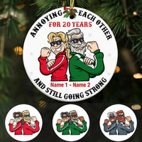 Personalized Grandparent Couple Christmas Circle Ornament NB111 23O47 thumb 1