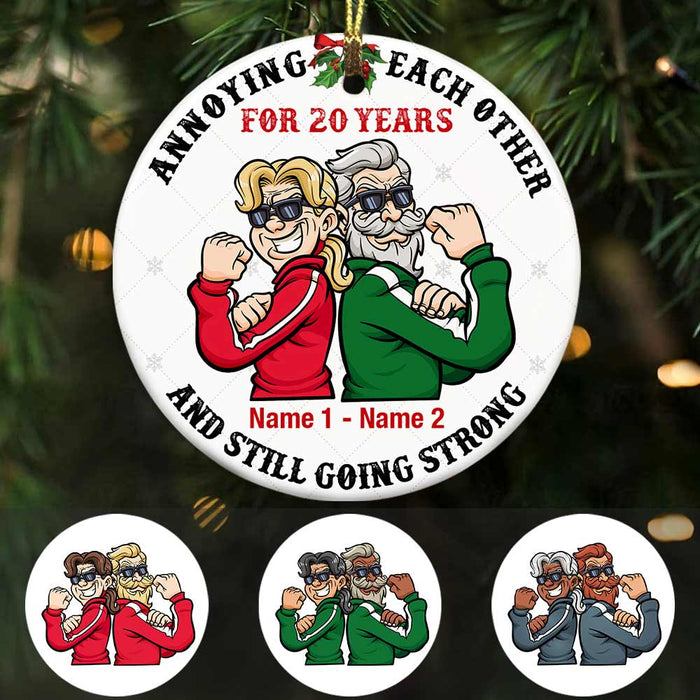 Personalized Grandparent Couple Christmas Circle Ornament NB111 23O47 1