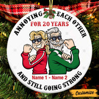 Personalized Grandparent Couple Christmas Circle Ornament NB111 23O47 thumb 1