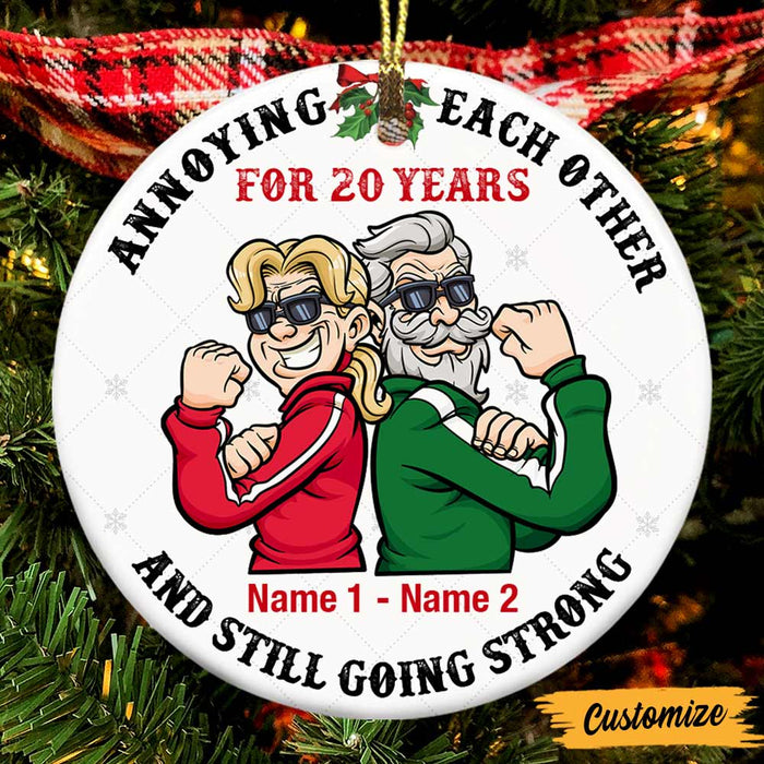 Personalized Grandparent Couple Christmas Circle Ornament NB111 23O47 1