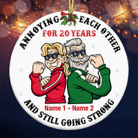 Personalized Grandparent Couple Christmas Circle Ornament NB111 23O47 thumb 1