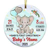 Personalized Elephant Baby First Christmas Circle Ornament NB121 87O53 thumb 1