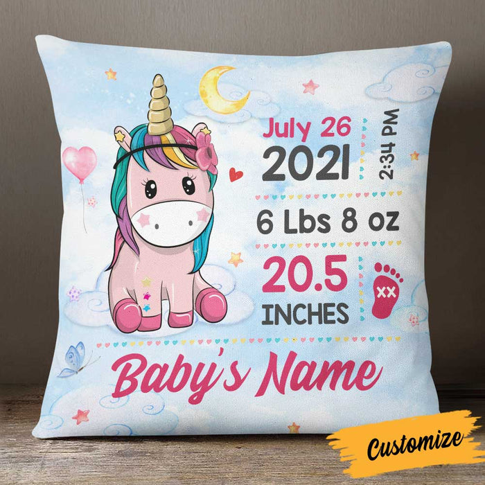 Personalized Baby Unicorn Birth Announcement NB172 24O57 1