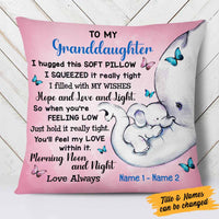 Personalized Granddaughter Elephant Pillow NB121 30O58 thumb 1