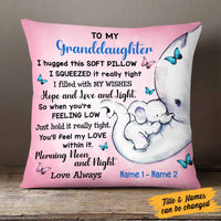 Personalized Granddaughter Elephant Pillow NB121 30O58 thumb 1