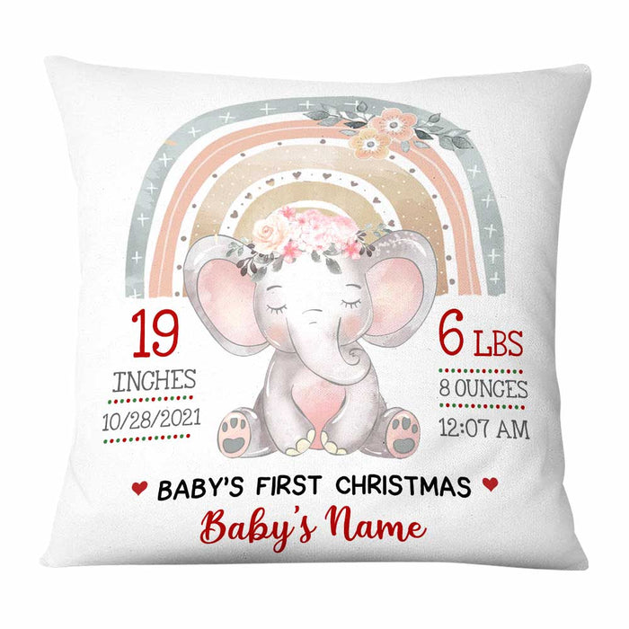 Personalized Elephant Baby Christmas Pillow NB26 30O58 1