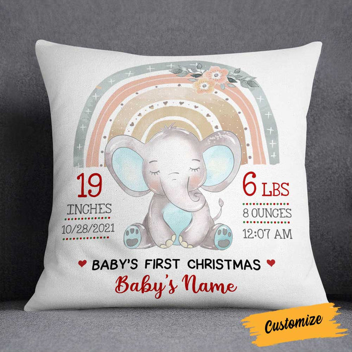 Personalized Elephant Baby Christmas Pillow NB26 30O58 1