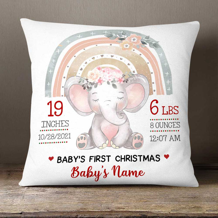 Personalized Elephant Baby Christmas Pillow NB26 30O58 1
