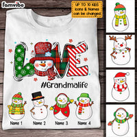 Personalized Grandma Christmas Snowman T Shirt NB112 26O47 thumb 1