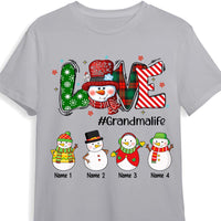 Personalized Grandma Christmas Snowman T Shirt NB112 26O47 thumb 1