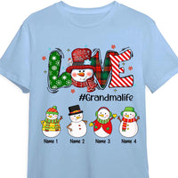 Personalized Grandma Christmas Snowman T Shirt NB112 26O47 thumb 1