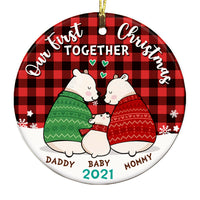 Personalized Family First Christmas Together Circle Ornament NB112 30O58 thumb 1