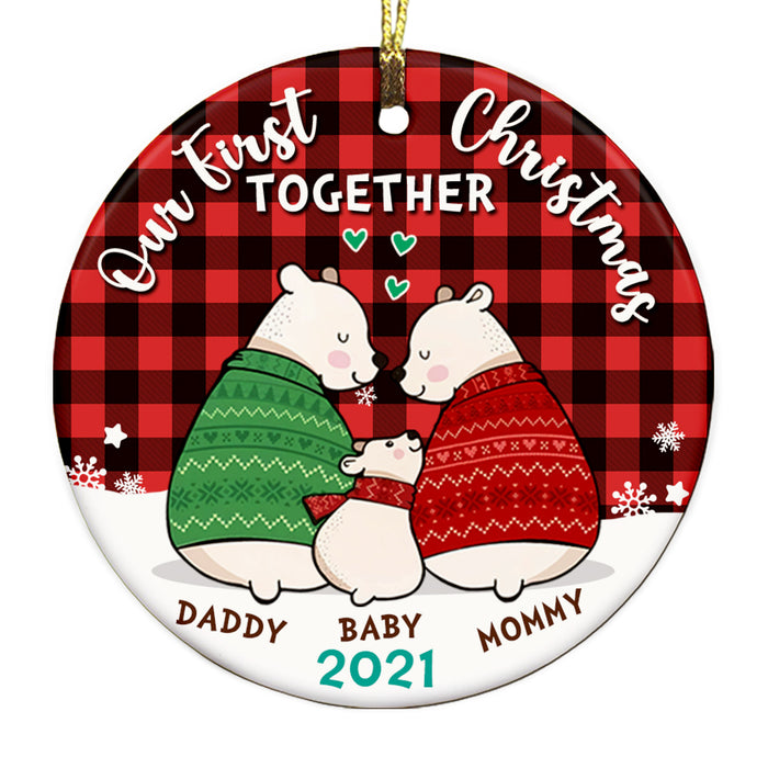 Personalized Family First Christmas Together Circle Ornament NB112 30O58 1