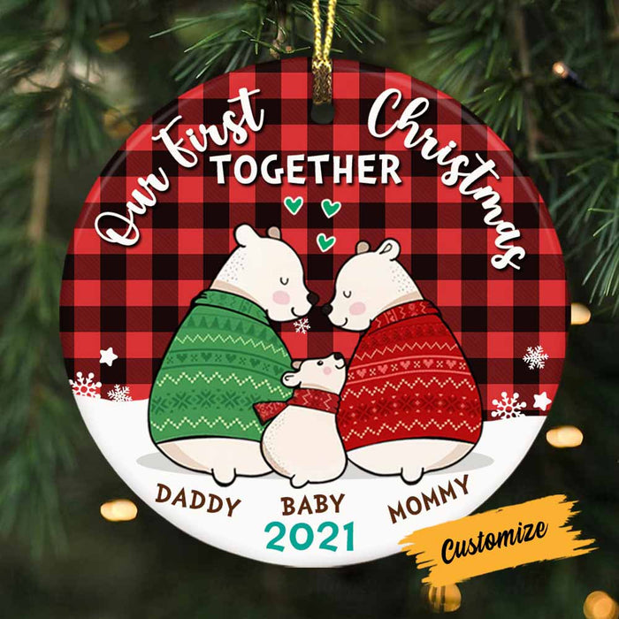 Personalized Family First Christmas Together Circle Ornament NB112 30O58 1