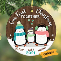 Personalized Family First Christmas Together Circle Ornament NB112 30O58 thumb 1
