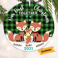 Personalized Family First Christmas Together Circle Ornament NB112 30O58 thumb 1