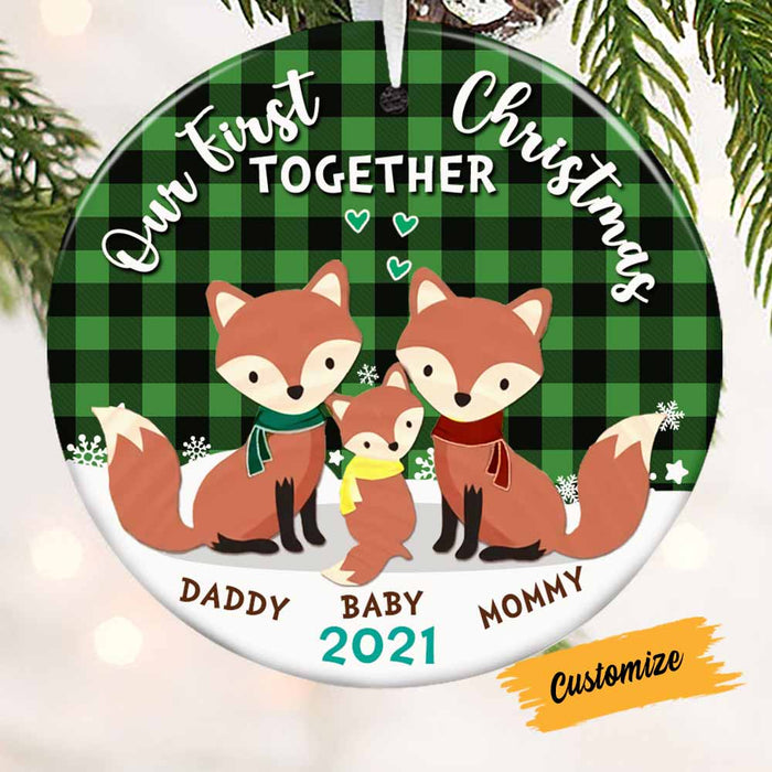 Personalized Family First Christmas Together Circle Ornament NB112 30O58 1