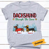 Personalized Dachshund Dog Through The Snow T Shirt NB113 95O57 1