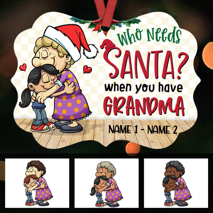 Personalized Grandma Santa Christmas Benelux Ornament NB121 95O36 1