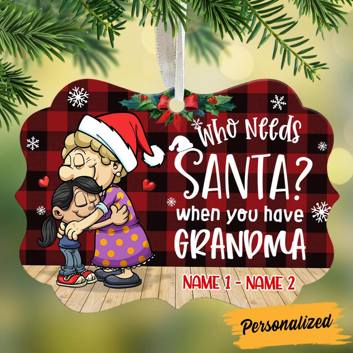 Personalized Grandma Santa Christmas Benelux Ornament NB121 95O36 1
