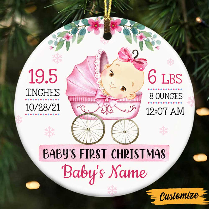 Personalized Baby First Christmas Circle Ornament NB122 95O47 1